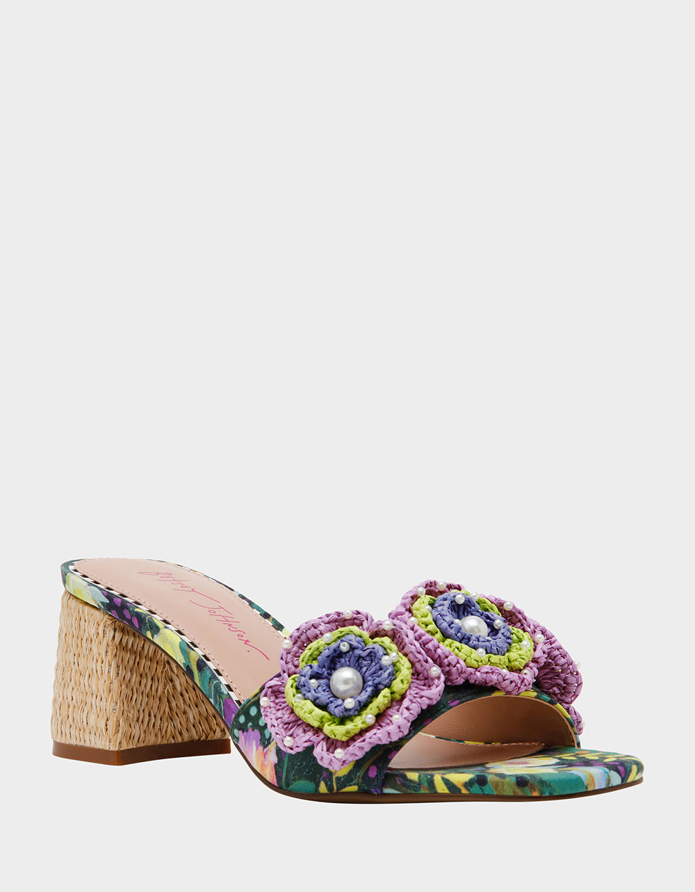 Betsey Johnson Sale | DIETRICH BRIGHT MULTI Square-Toe Mule Heel