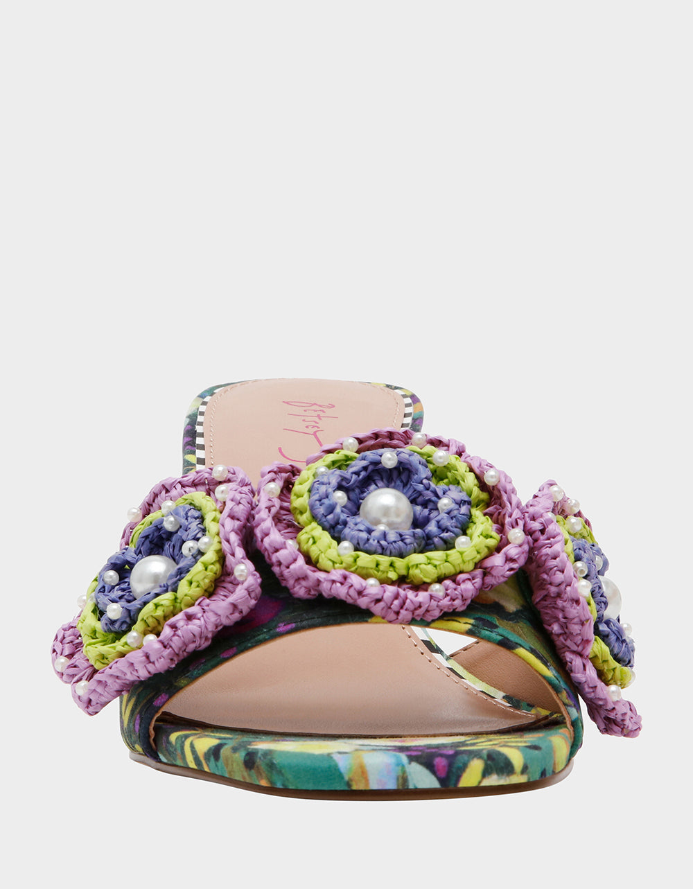 Betsey Johnson Sale | DIETRICH BRIGHT MULTI Square-Toe Mule Heel