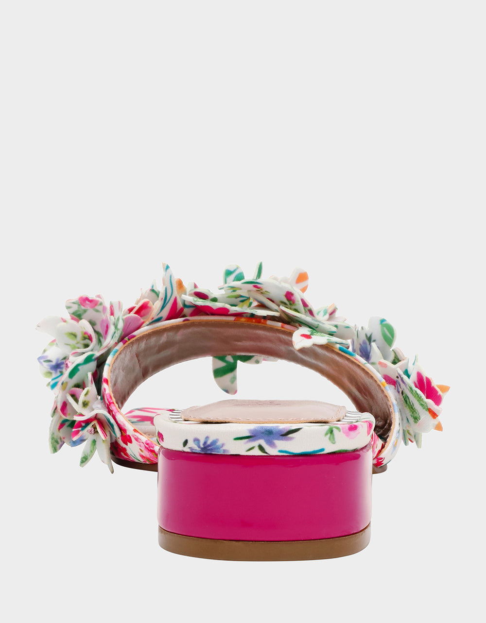 Betsey Johnson Everyday | GLORRIA NATURAL FLORAL MULTI Women's Slip-On Low Block Heel Floral Sandal