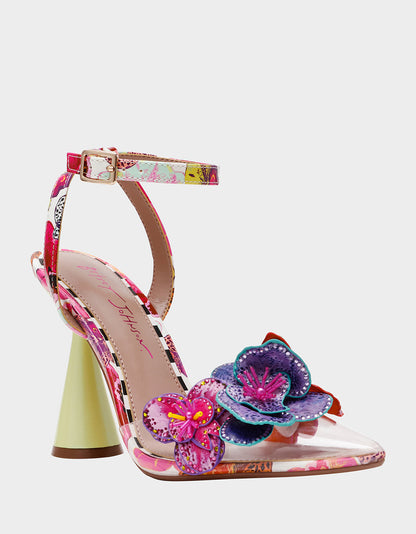 Betsey Johnson Value | CHELSIE WHITE MULTI Women's Floral Butterfly Rhinestone Pump Heel