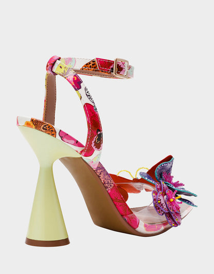 Betsey Johnson Value | CHELSIE WHITE MULTI Women's Floral Butterfly Rhinestone Pump Heel