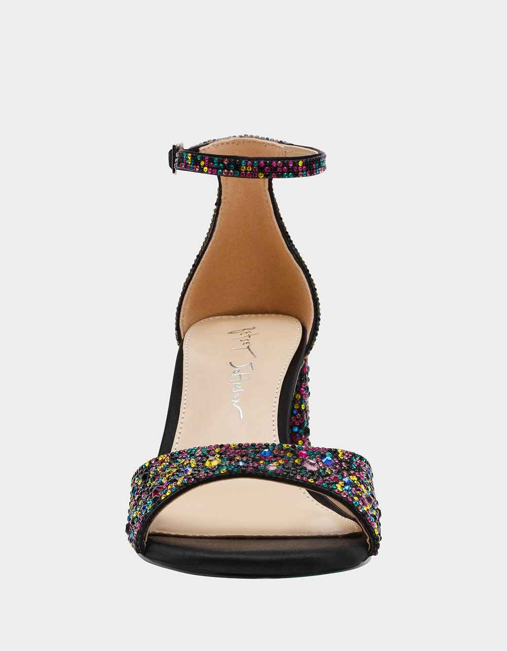 Betsey Johnson Trending | KAMI BLACK MULTI Block Heel Open Toe Women's Heel