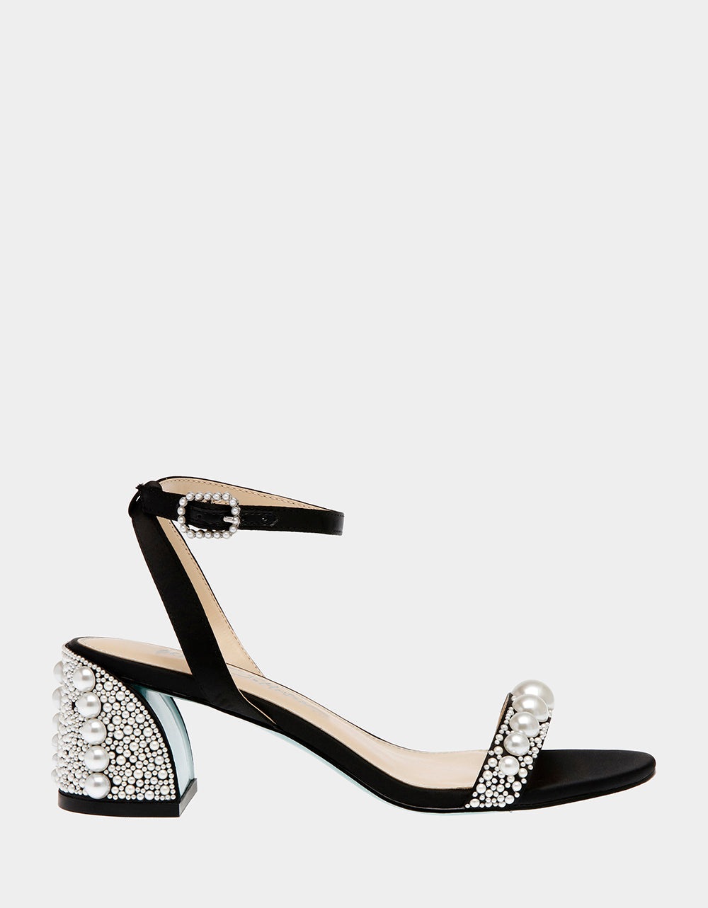 Betsey Johnson Top Pick | TINA BLACK Pearl Block Heel Sandal