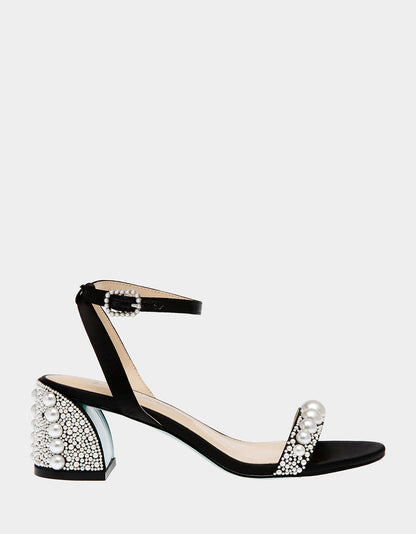 Betsey Johnson Top Pick | TINA BLACK Pearl Block Heel Sandal