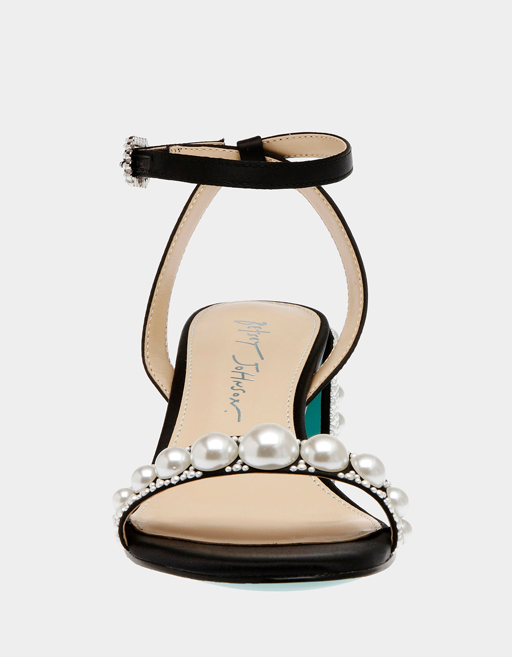 Betsey Johnson Top Pick | TINA BLACK Pearl Block Heel Sandal