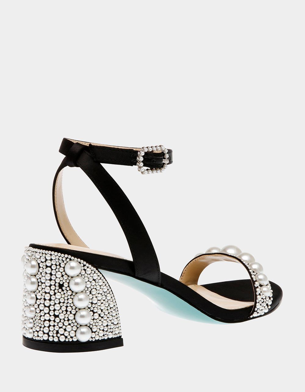 Betsey Johnson Top Pick | TINA BLACK Pearl Block Heel Sandal