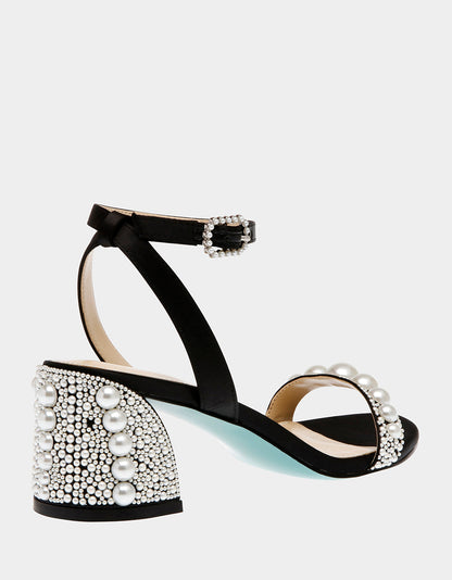 Betsey Johnson Top Pick | TINA BLACK Pearl Block Heel Sandal
