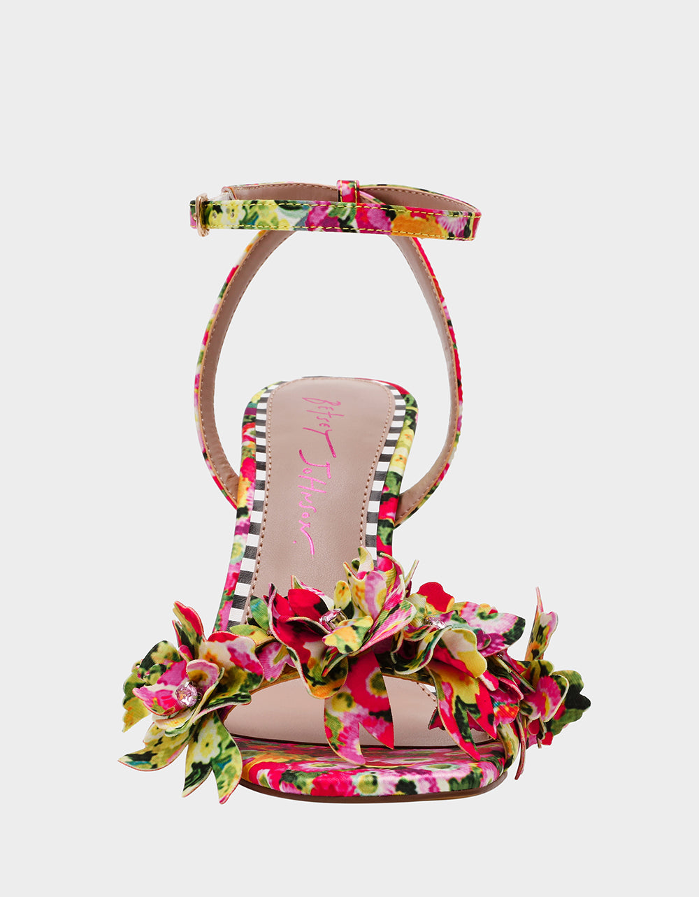 Betsey Johnson Deals | HILLEY GREEN FLORAL MULTI Women's Floral High Heel Stiletto Sandal