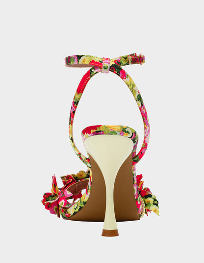 Betsey Johnson Deals | HILLEY GREEN FLORAL MULTI Women's Floral High Heel Stiletto Sandal