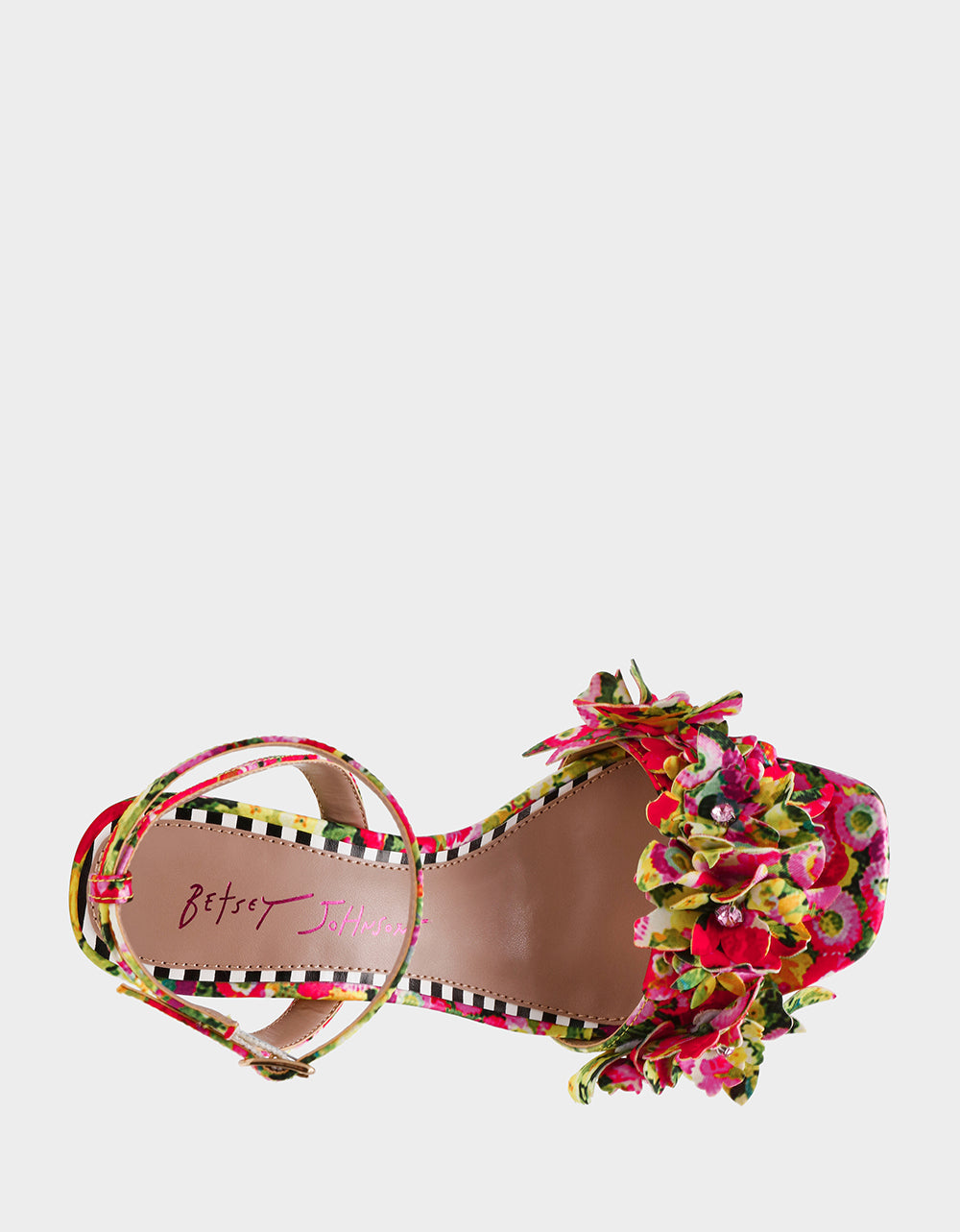 Betsey Johnson Deals | HILLEY GREEN FLORAL MULTI Women's Floral High Heel Stiletto Sandal