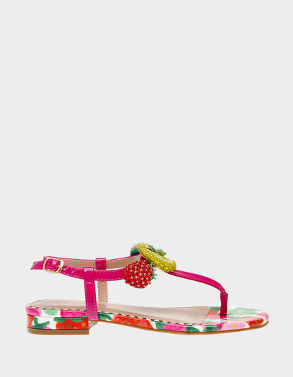 Betsey Johnson Popular | ANISTON BERRY MULTI Flat Sandal
