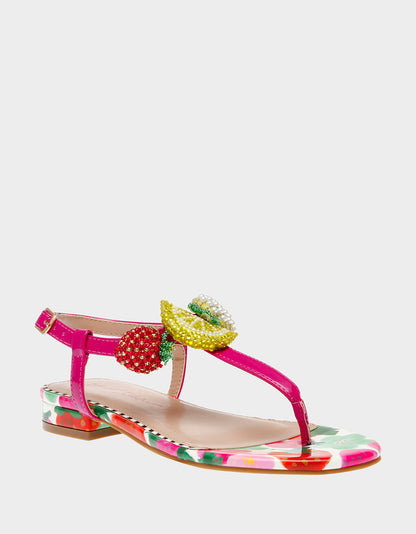 Betsey Johnson Popular | ANISTON BERRY MULTI Flat Sandal