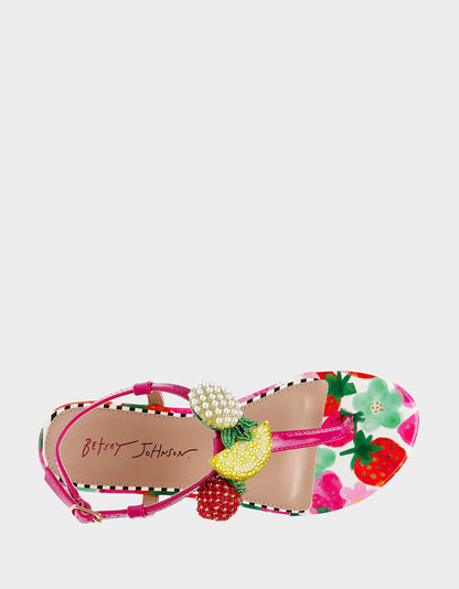 Betsey Johnson Popular | ANISTON BERRY MULTI Flat Sandal