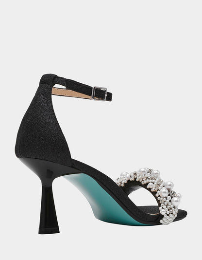 Betsey Johnson Latest | MILO BLACK Embellished Kitten Heel
