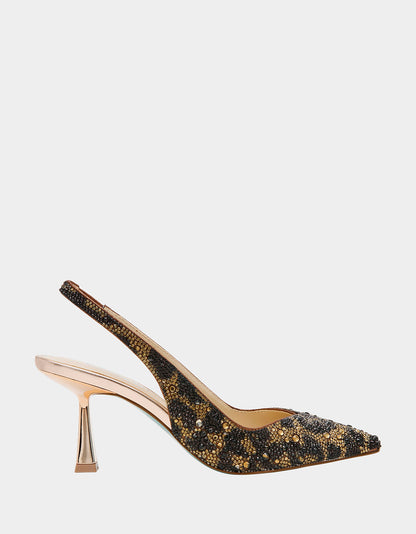 Betsey Johnson Top Pick | CLARK LEOPARD Slingback Women's Kitten Heel
