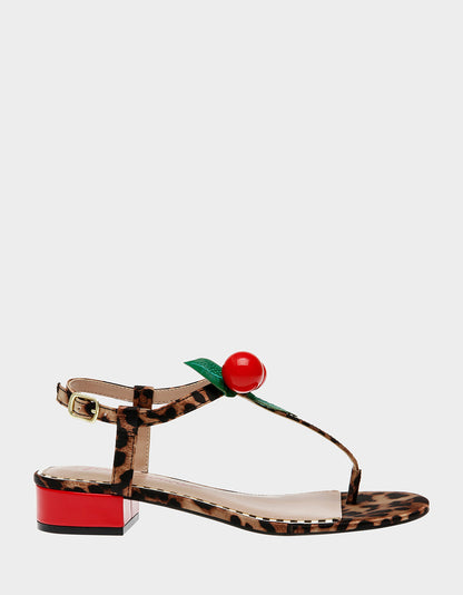 Betsey Johnson Great Value | ASBURY LEOPARD Cherry Sandal