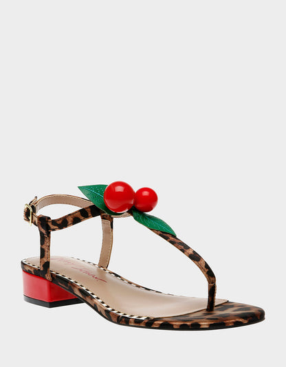 Betsey Johnson Great Value | ASBURY LEOPARD Cherry Sandal