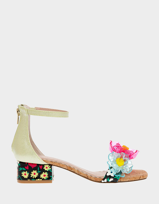 Betsey Johnson Value | OAKLEE GREEN MULTI Floral Sandal