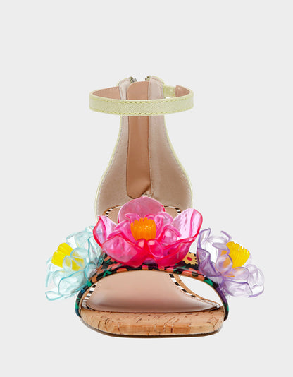 Betsey Johnson Value | OAKLEE GREEN MULTI Floral Sandal