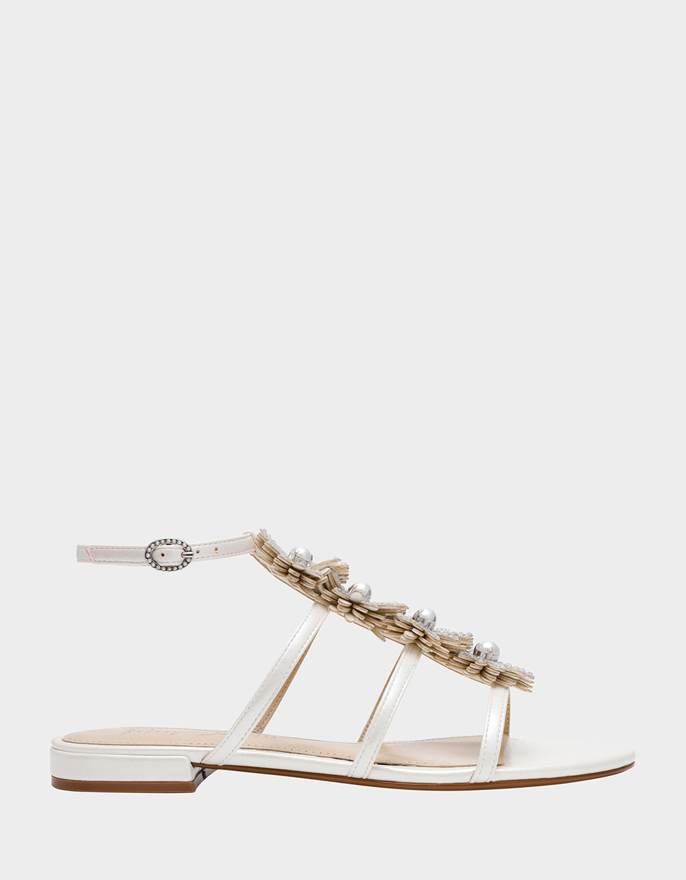 Betsey Johnson Trusted | JOYCE IVORY Women's Strappy Rhinestone Embellished Sandal