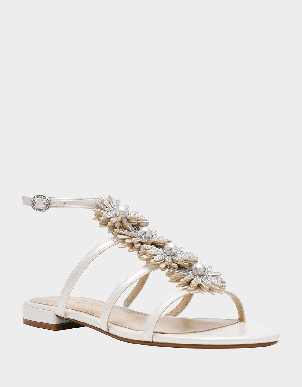 Betsey Johnson Trusted | JOYCE IVORY Women's Strappy Rhinestone Embellished Sandal