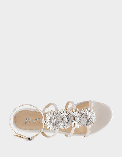 Betsey Johnson Trusted | JOYCE IVORY Women's Strappy Rhinestone Embellished Sandal