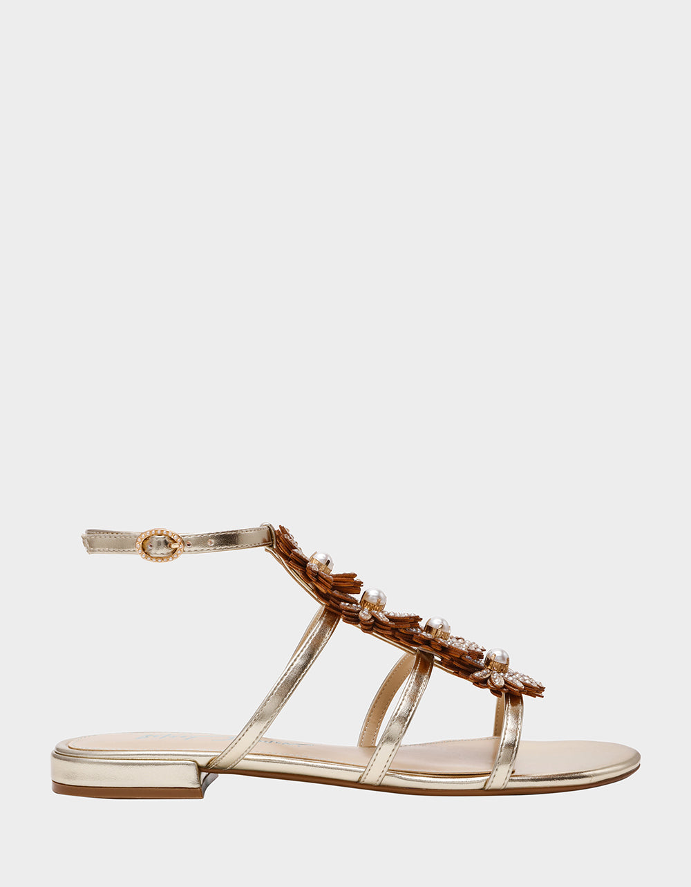 Betsey Johnson Signature | JOYCE GOLD Women's Strappy Rhinestone Embellished Sandal