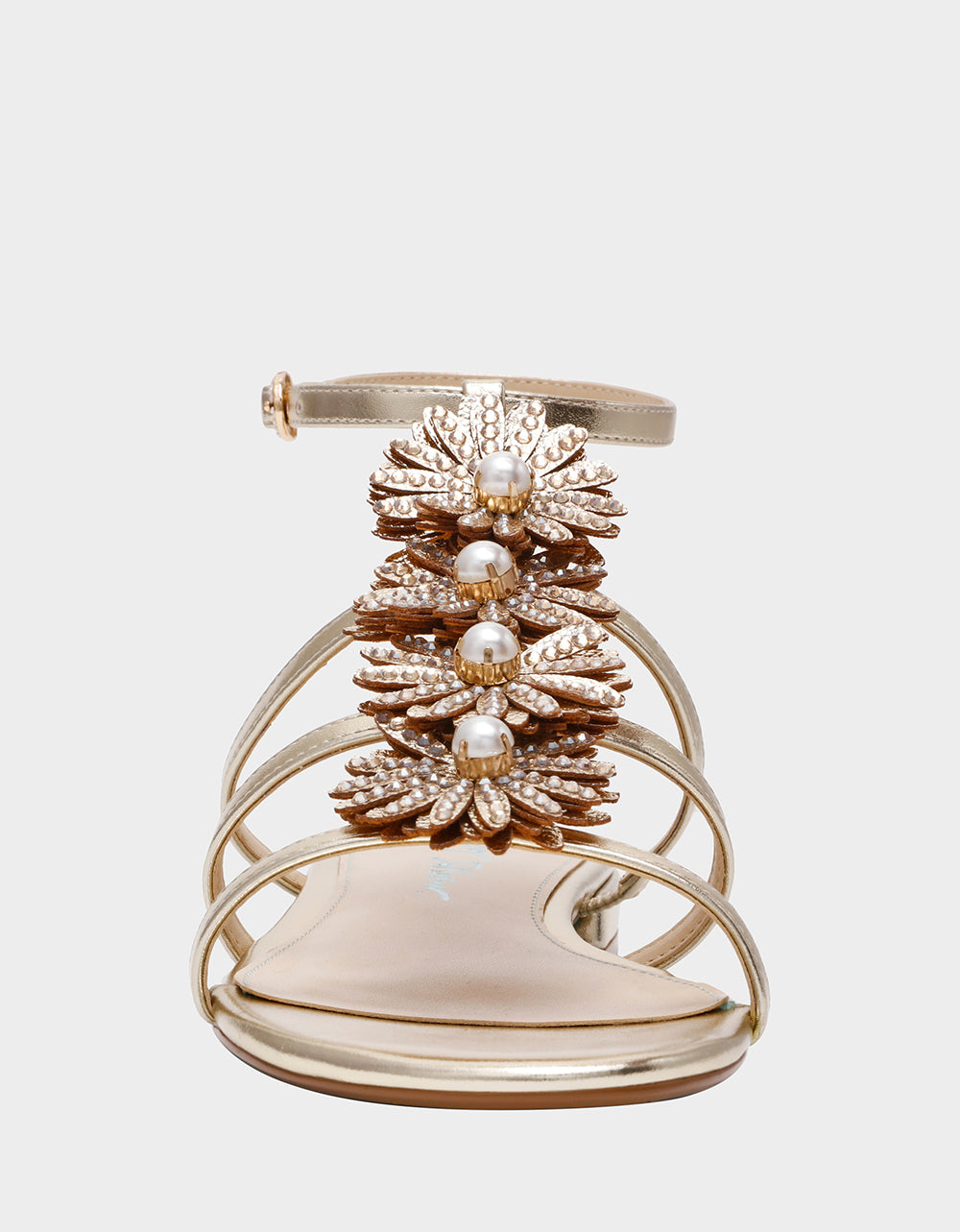 Betsey Johnson Signature | JOYCE GOLD Women's Strappy Rhinestone Embellished Sandal