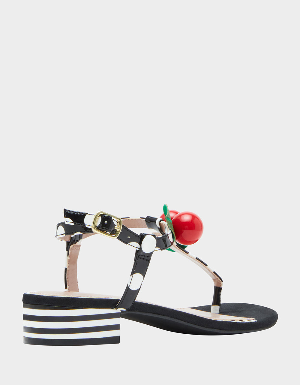 Betsey Johnson Popular | ASBURY BLACK WHITE MULTI Cherry Sandals
