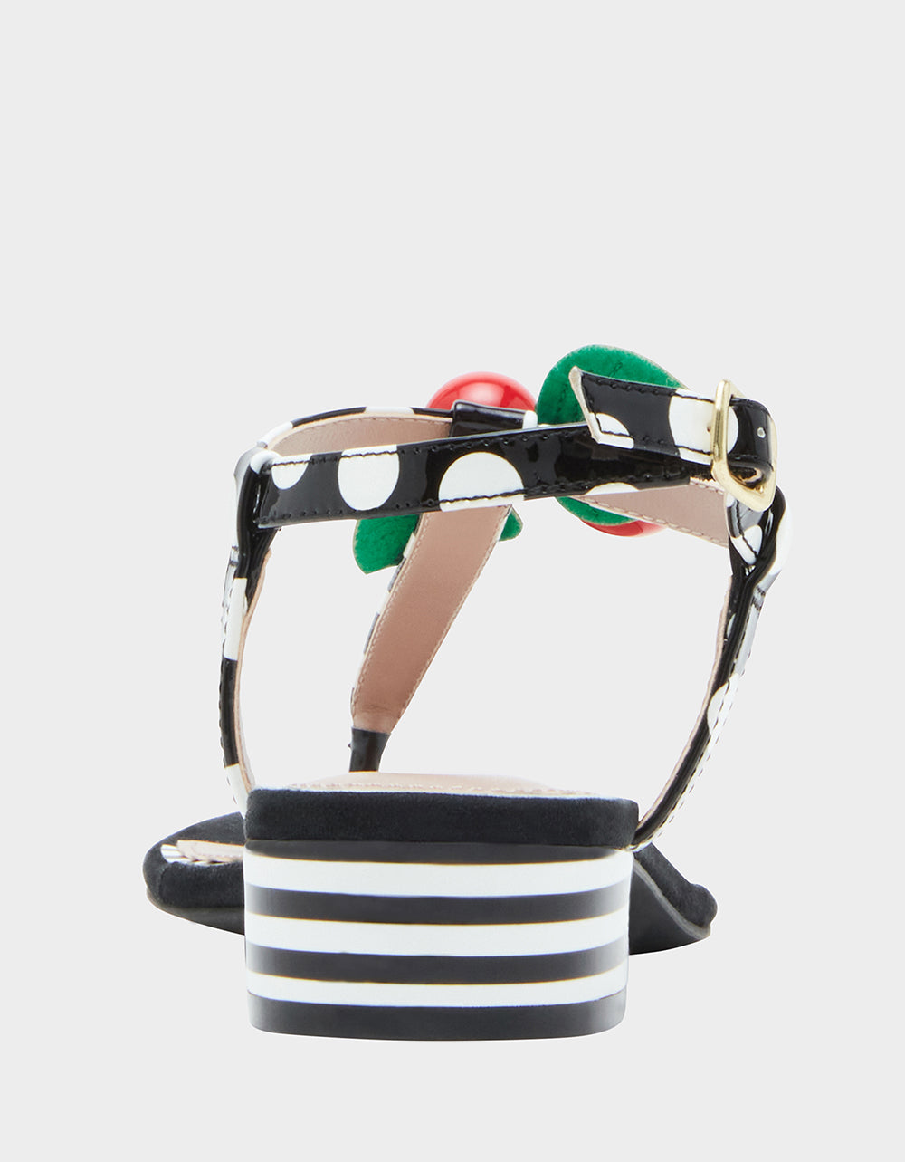 Betsey Johnson Popular | ASBURY BLACK WHITE MULTI Cherry Sandals