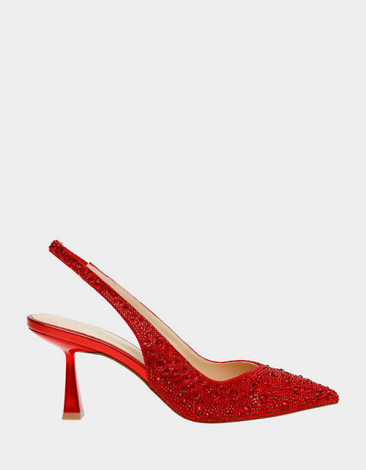 Betsey Johnson Special Offer | CLARK RED Slingback Kitten Heels