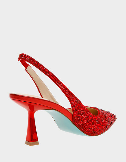 Betsey Johnson Special Offer | CLARK RED Slingback Kitten Heels