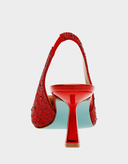 Betsey Johnson Special Offer | CLARK RED Slingback Kitten Heels
